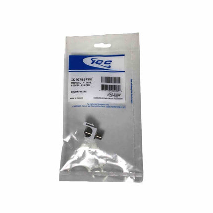 ICC IC107B5FWH Module, F-Type, Nickel Plated