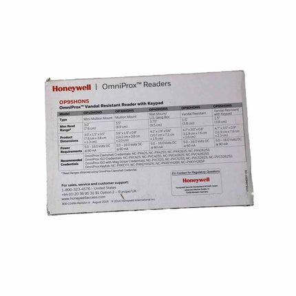 Honeywell OmniProx Keypad Prox Reader, Single Gang OP95HONS