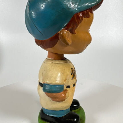 1962 LOS ANGELES DODGERS green base & hair swirl,  Vtg Bobblehead Nodder,  Japan