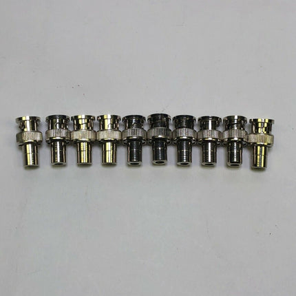 10 Pack Lot BNC Male Plug to RCA Female Jack Coax Cable Video Adapter Connector