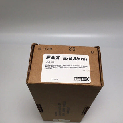 Detex EAX-500 - Exit Door Alarm, Battery, Gray, 100db Piezo Horn - NO Cylinder