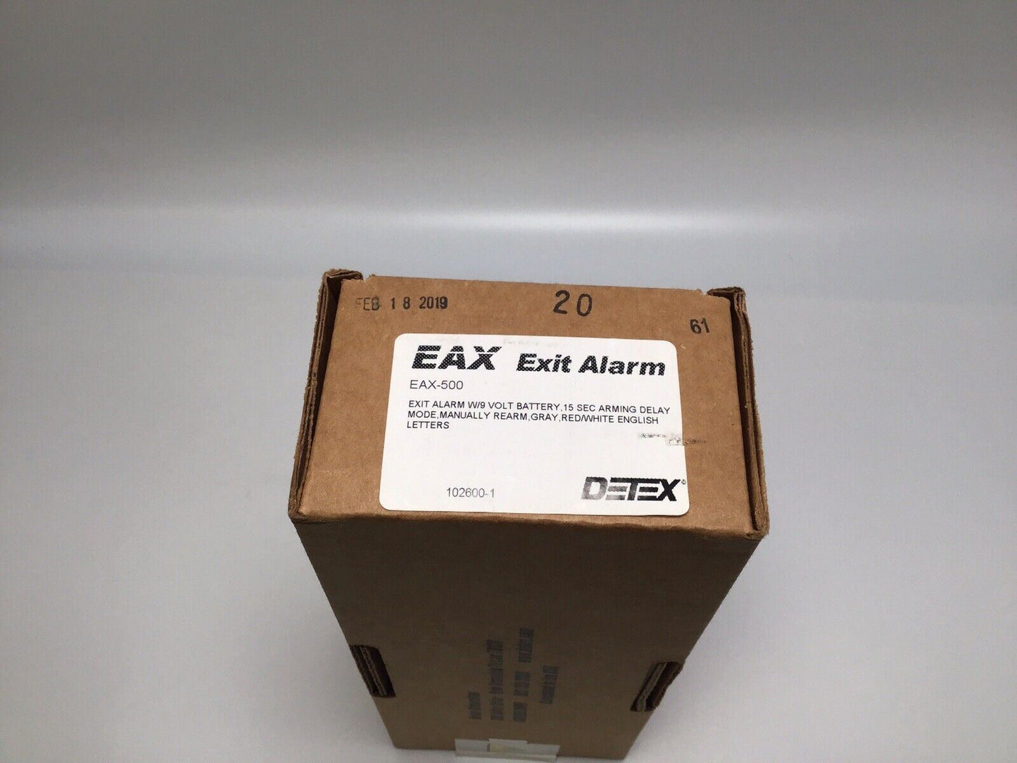 Detex EAX-500 - Exit Door Alarm, Battery, Gray, 100db Piezo Horn - NO Cylinder